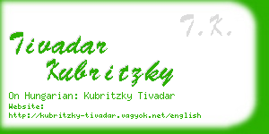 tivadar kubritzky business card